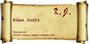 Köpe Judit névjegykártya